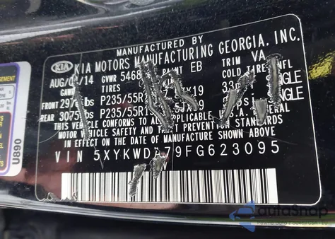 2015 Kia Sorento Sx V6 из США, поврежденный, VIN 5XYKWDA79FG623095